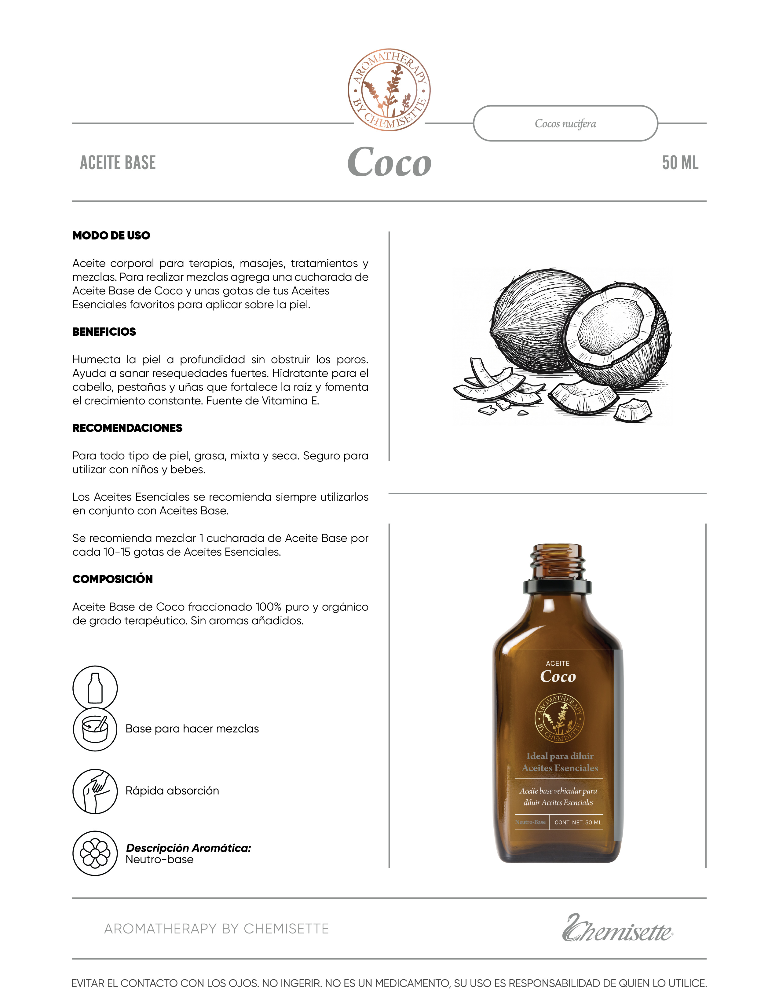 Aceite Base de Coco 50ml