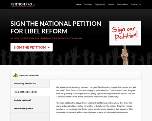 Petition WordPress theme