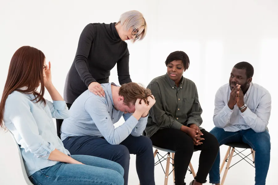 Man with psychological battle getting support from a community