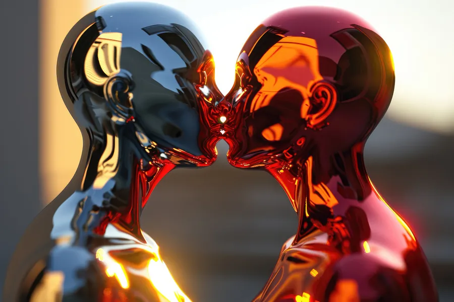 Ai-generated humans kissing