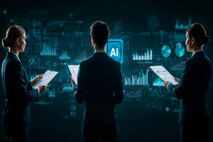 Developers examining AI