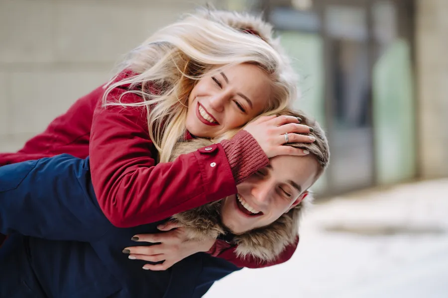 Happy boyfriend and girlfriend
