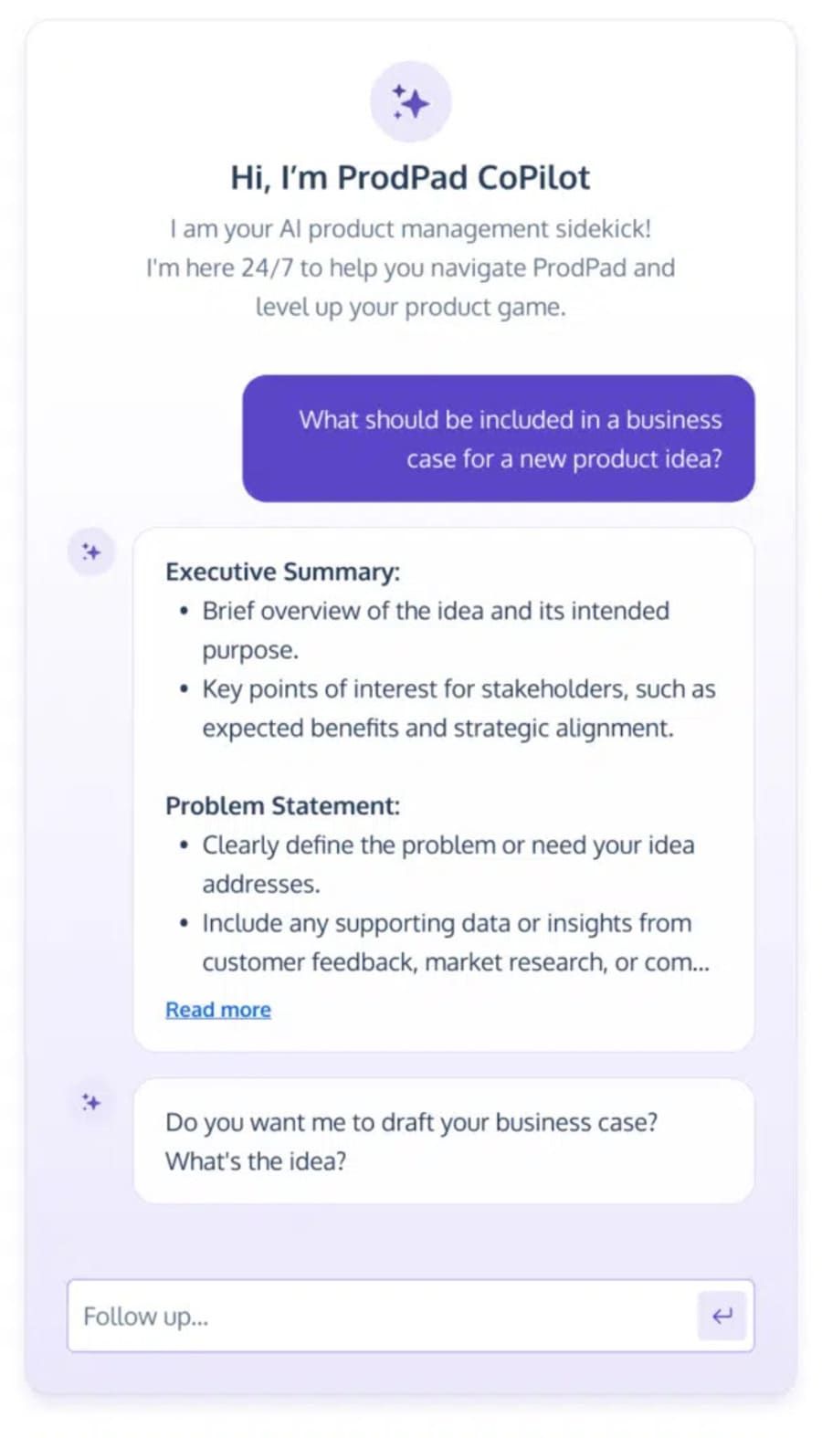 ProdPad CoPilot User interface