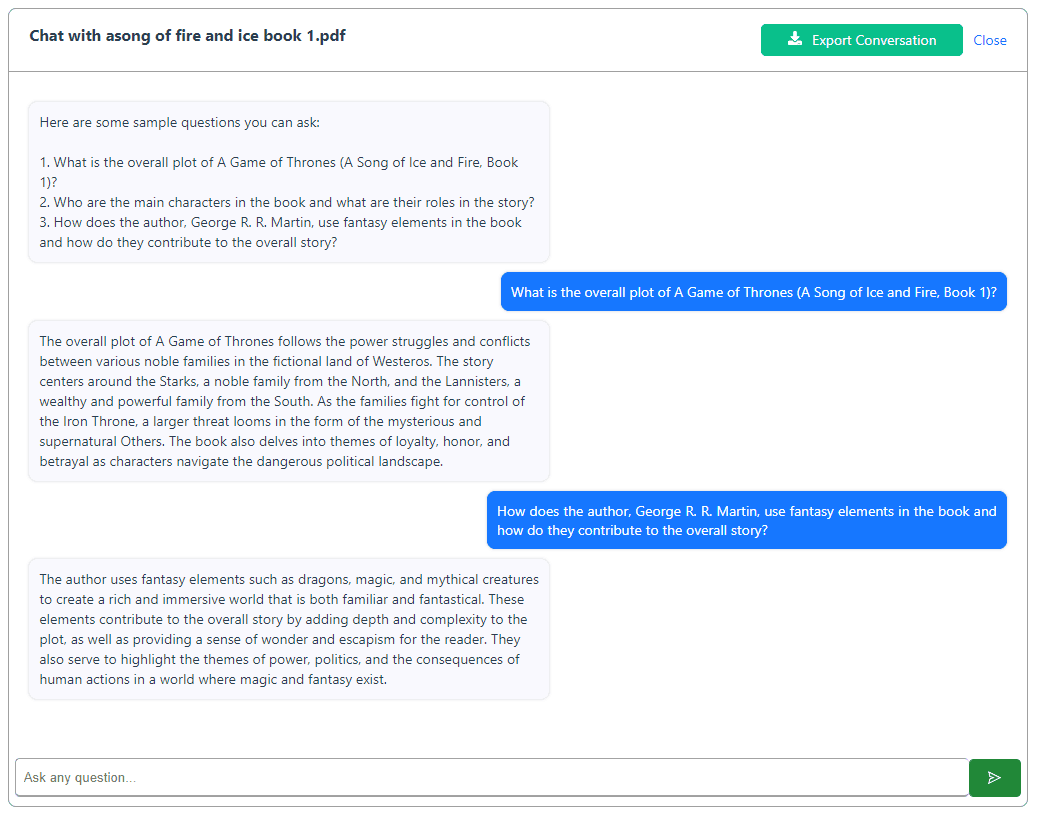 analysis results from chatpdf