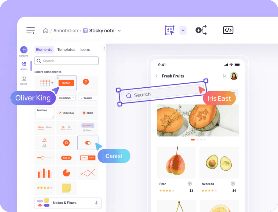 visily ai sticky note page