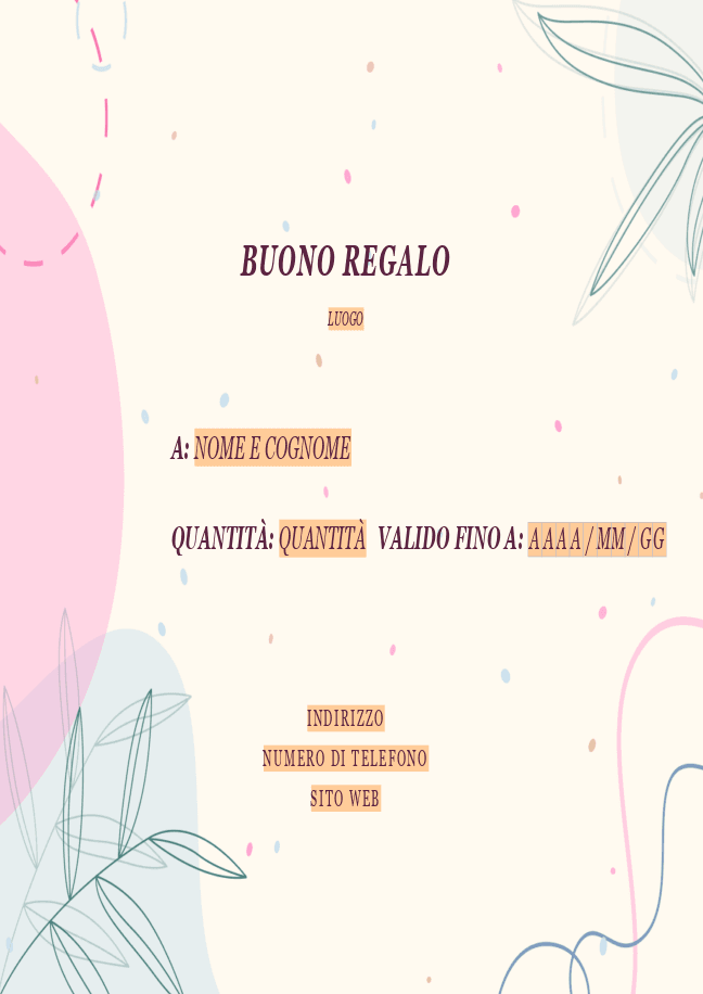 Modello di Certificato regalo 1