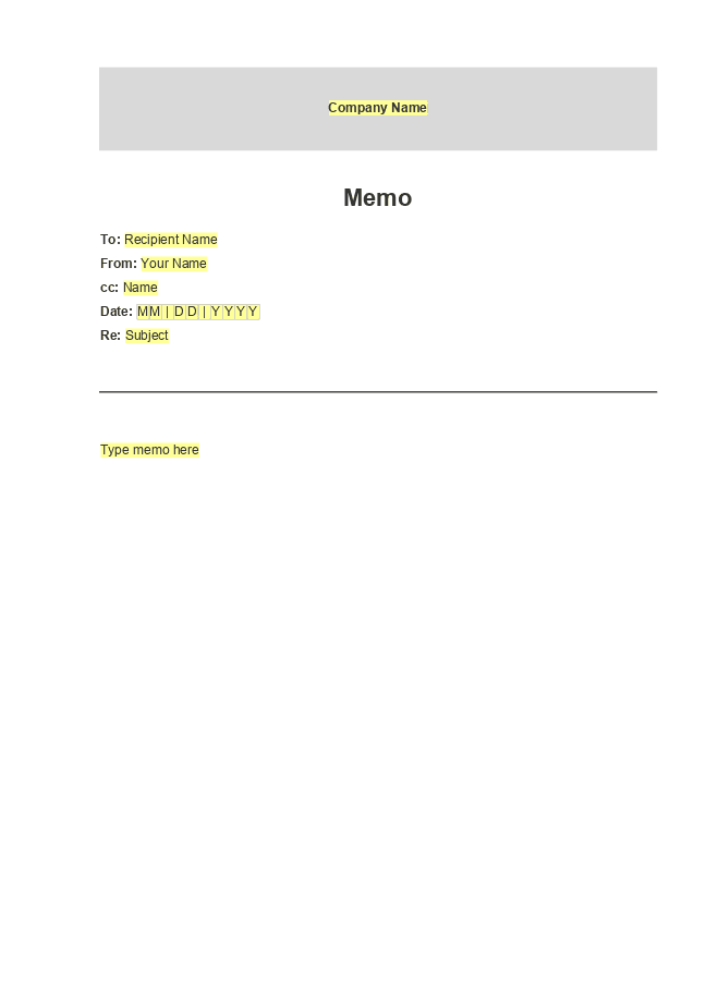 Memo form