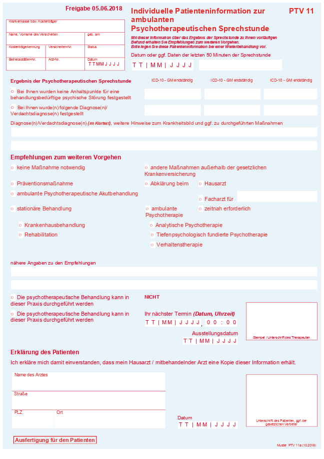 Formular PTV 11