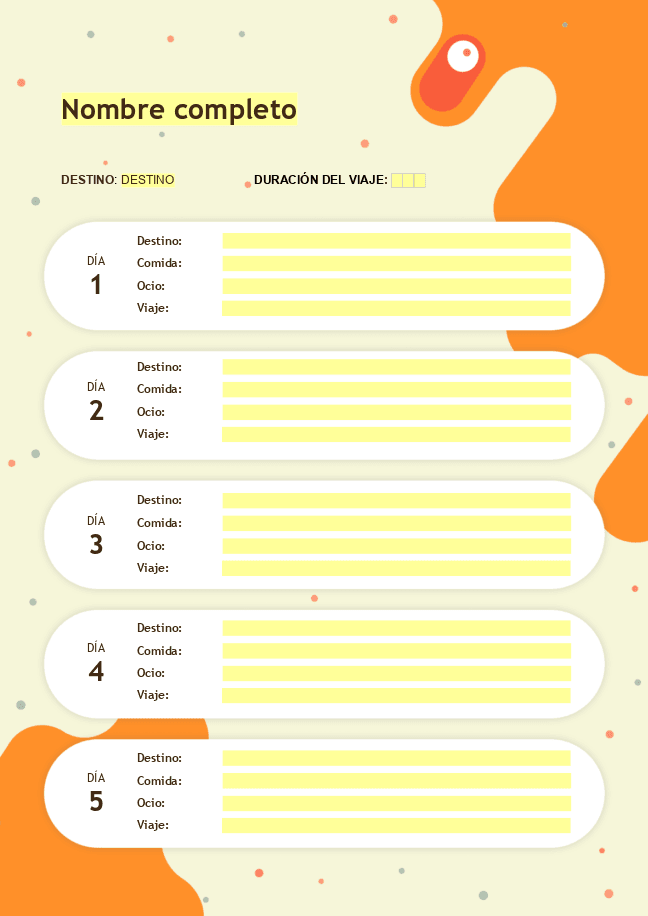 Formulario Itinerario de viaje 1
