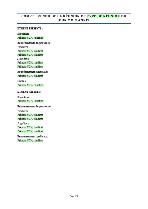 Formulaire compte rendu