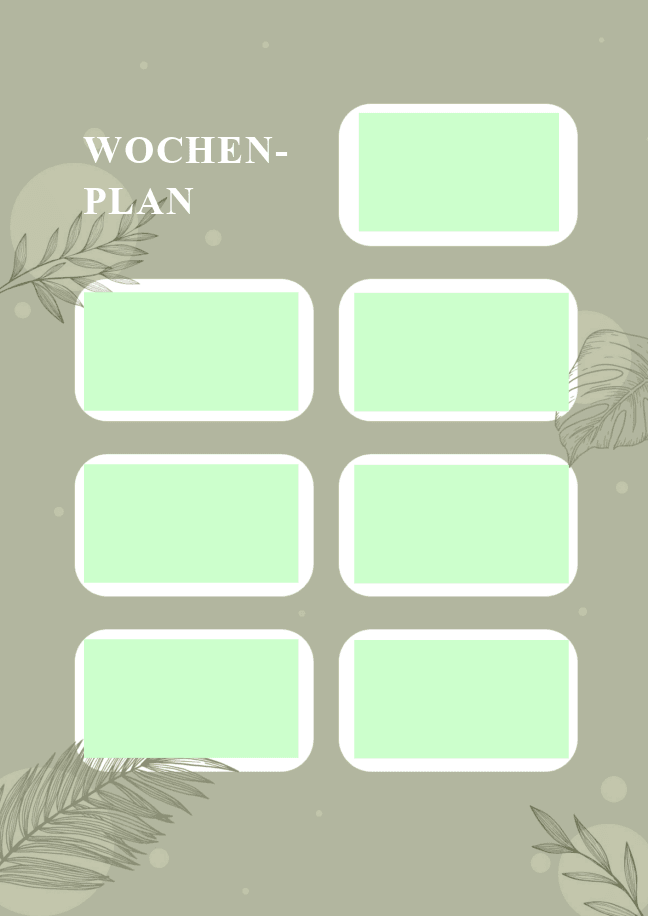 Vorlage für Wochenplan 2
