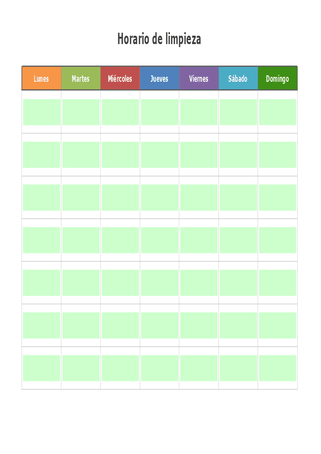 Formulario Horario de limpieza