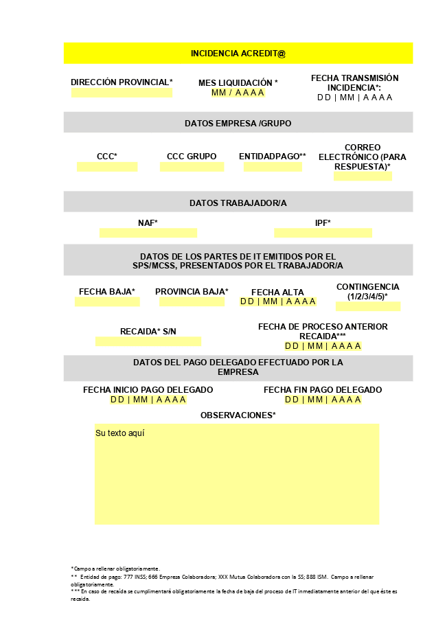 Formulario ACREDITA