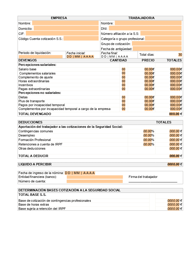 Formulario Nómina