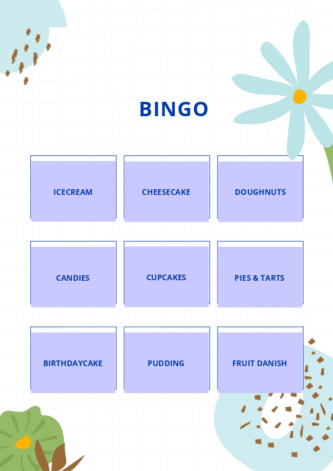 Bingo card form 2