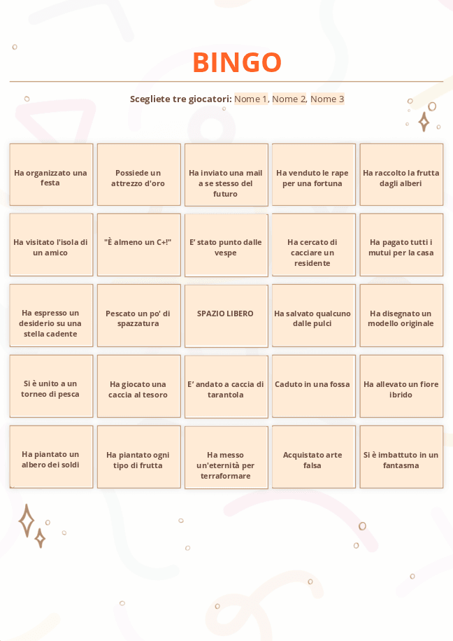 Modello di bingo 1
