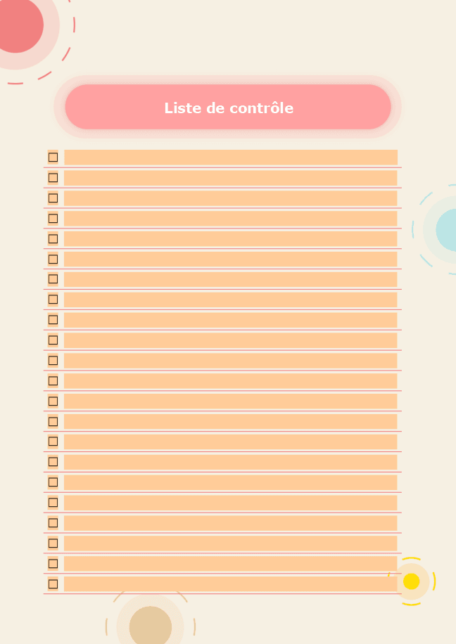 Formulaire liste de contrôle 1