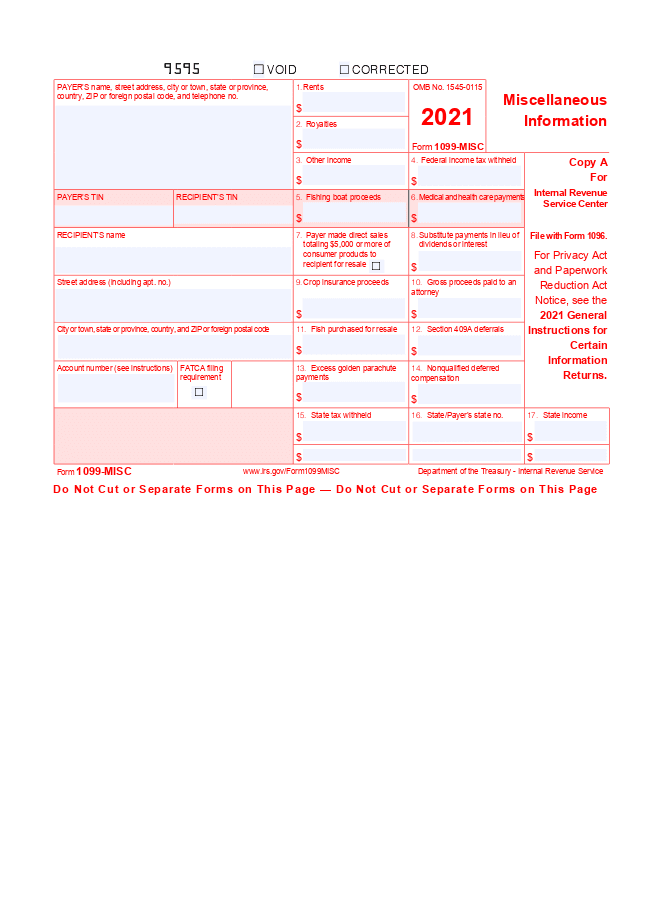Form 1099-MISC (Miscellaneous Income)