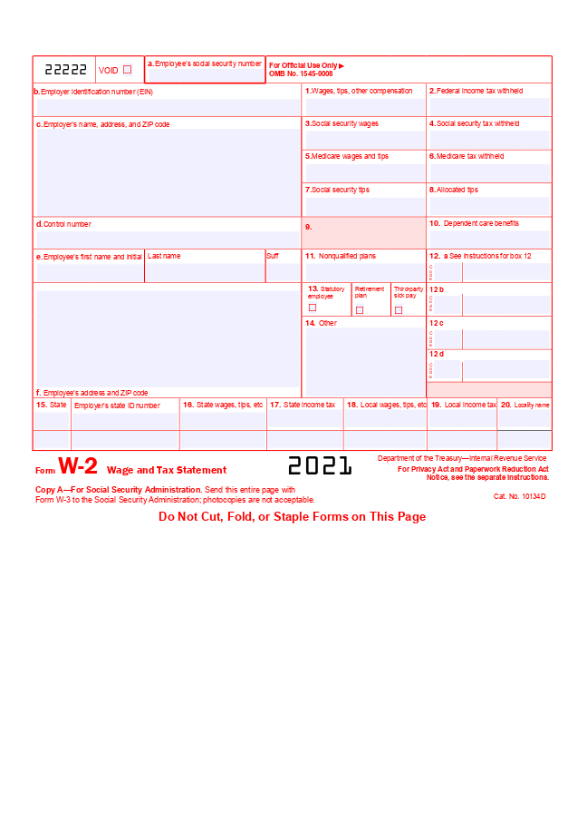 Form W-2 (Wage and Tax Statement)