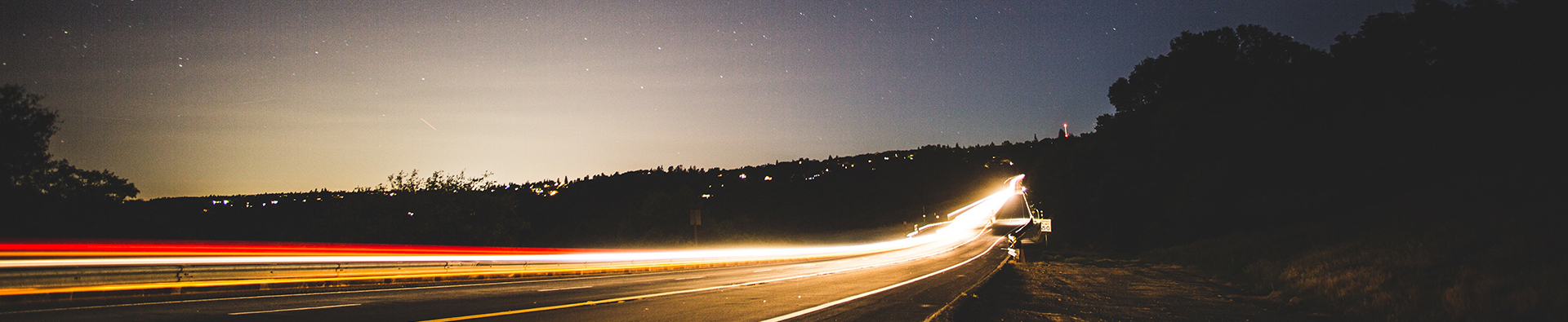 Roadway at night