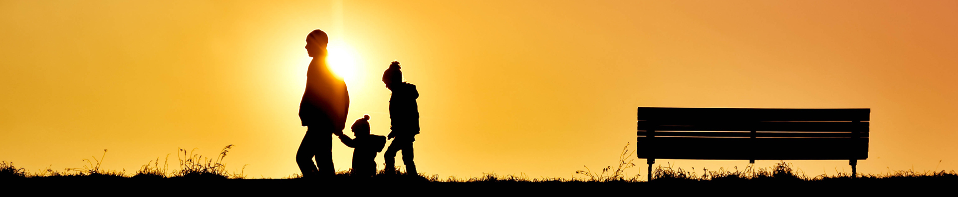 Homeless Family Walking