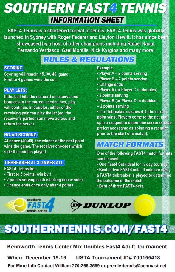 Fast4 tournament information flyer