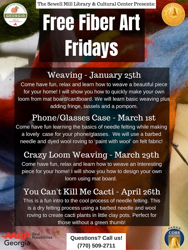 Free Fiber Arts Friday flyer