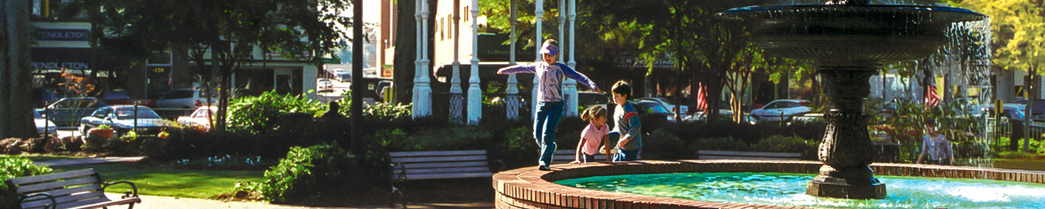 Family at Glover Park Fountain