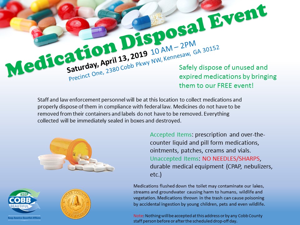 Prescribed and over-the-counter pills, liquids, ointments, patches, creams and vials accepted. NO NEEDLES OR SHARPS OF ANY TYPE. NO DURABLE MEDICAL EQUIPMENT SUCH AS NEBULIZERS OR CPAP MACHINES ETC.