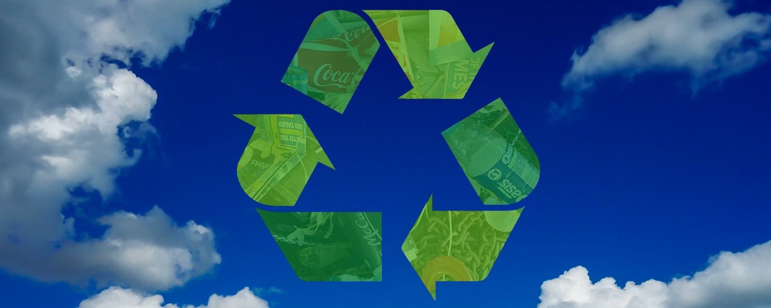 Recycling Symbol Overlayed on Sky