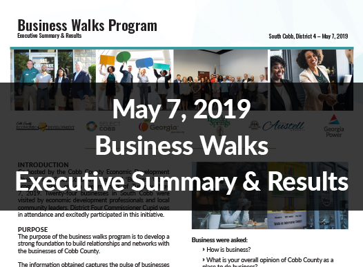 May 7, 2019 Business Walks Executive Summary & Results