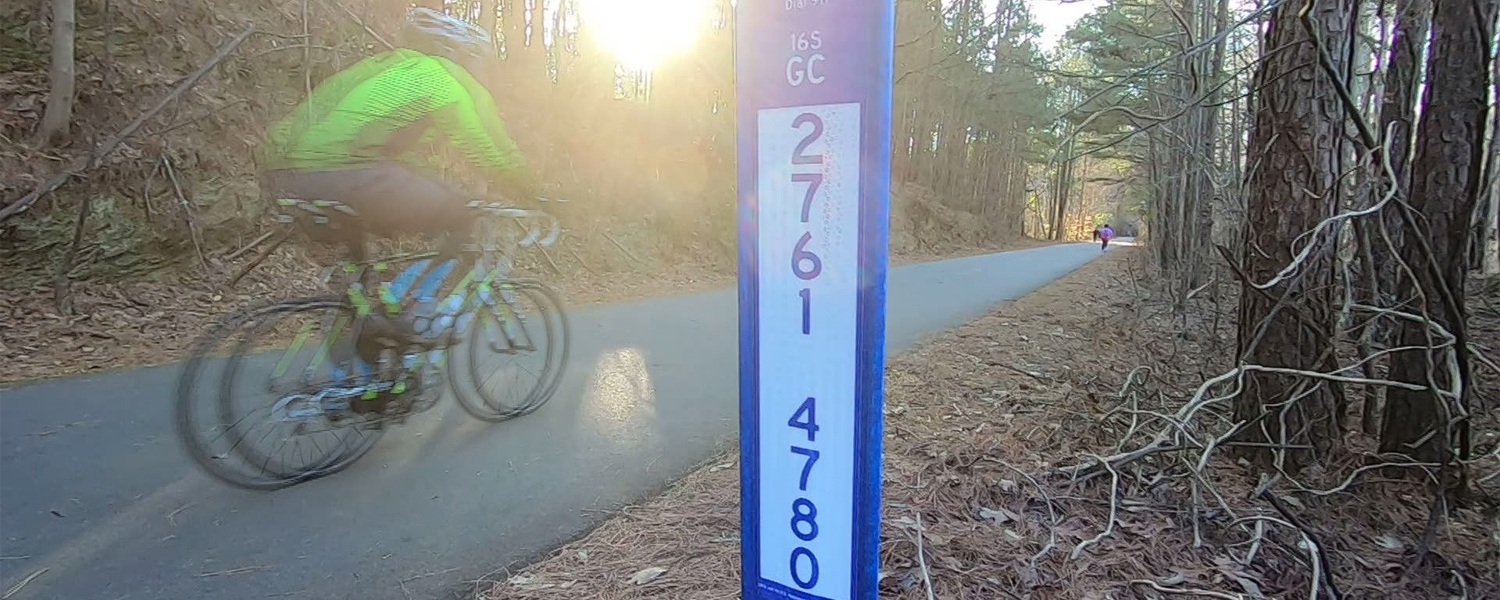 picture of trail marker on silver comet trail
