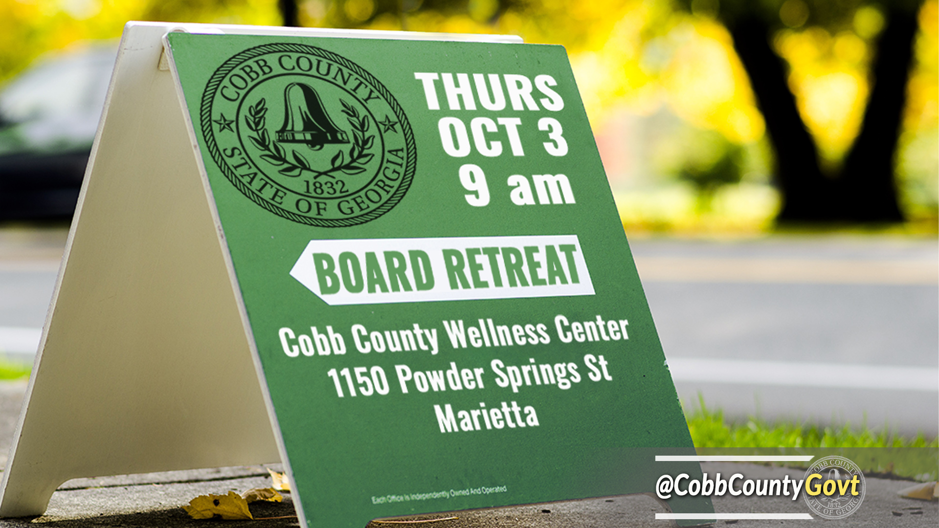 picture of sign advertising retreat