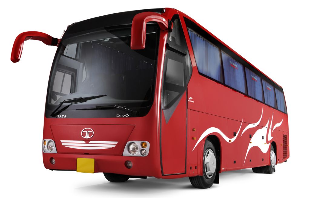 Red Volvo bus