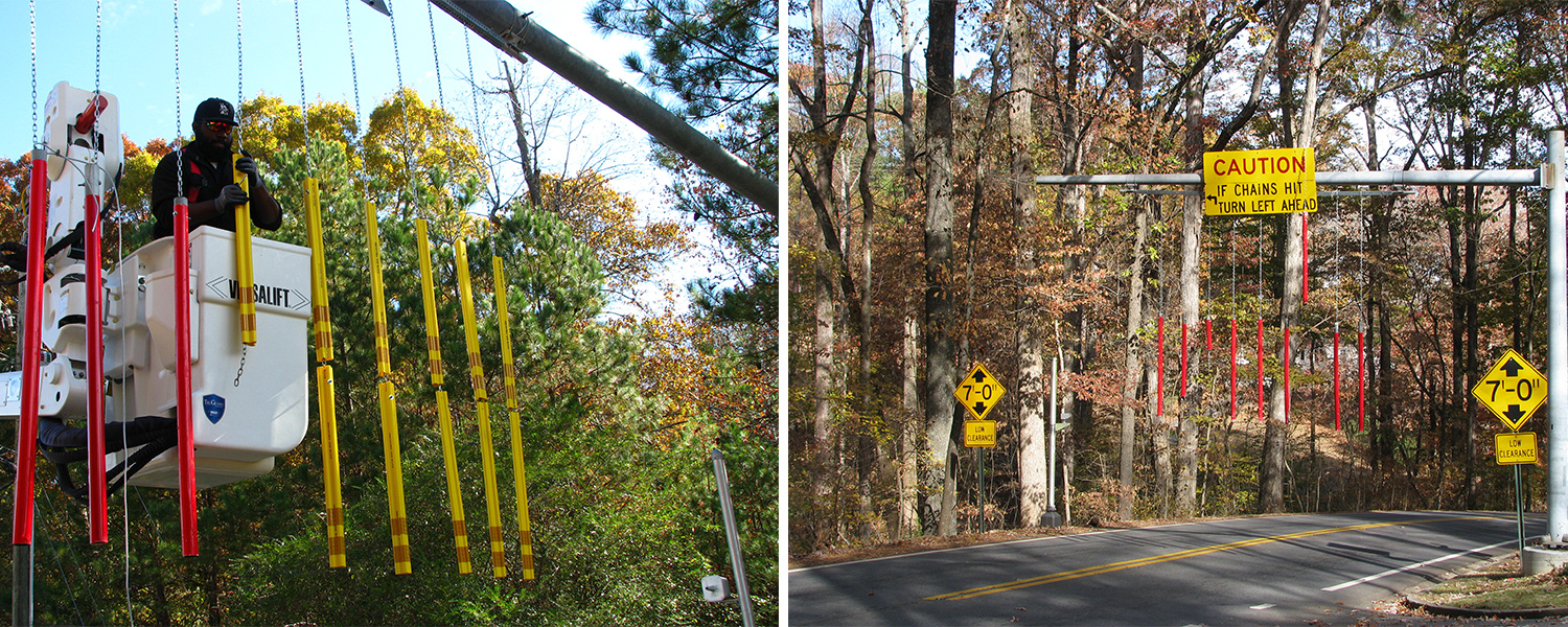 Picture of Concord Road covered bridge warning structure
