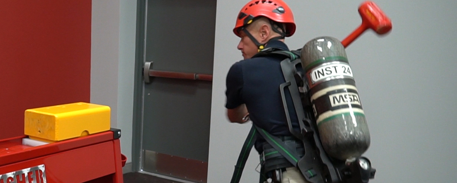 picture of firefighter at gym