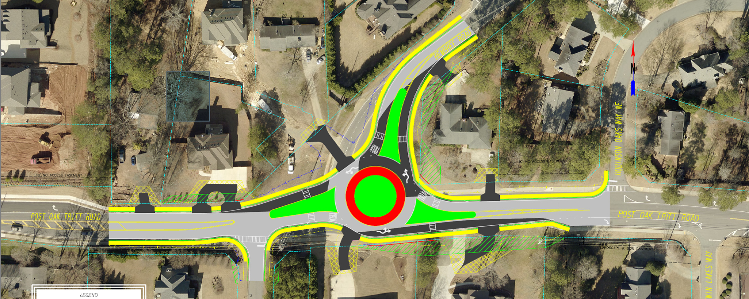 aerial map of roundabout