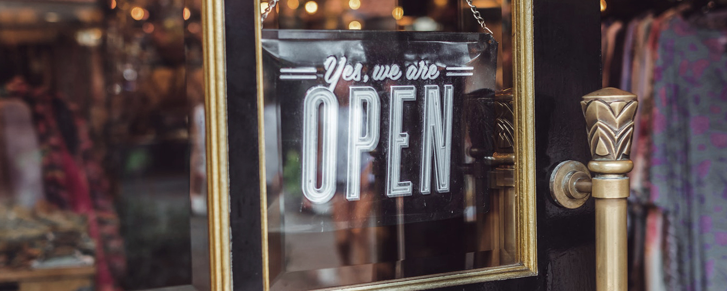 picture of open sign on business