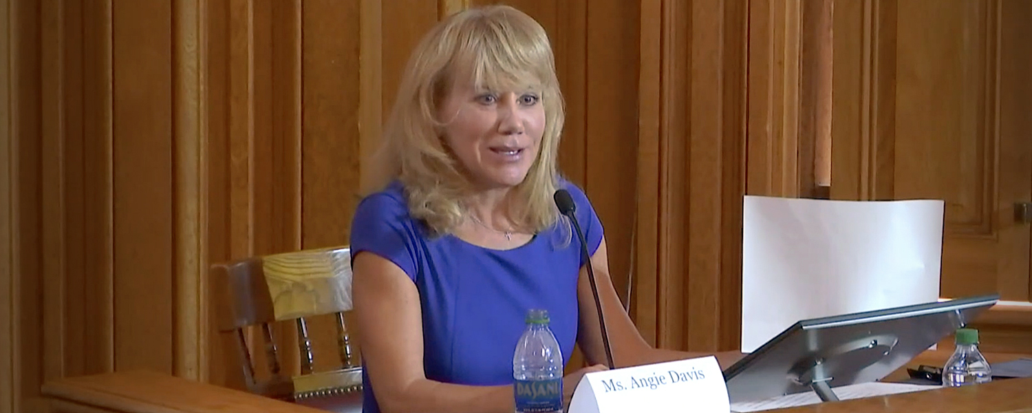 picture of Angie Davis at committee hearing