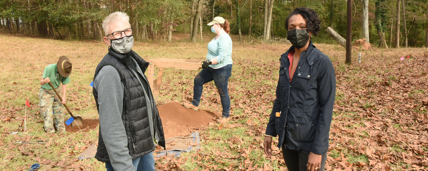 Lisa Cupid at Battle of Ruff’s Mill archeological dig