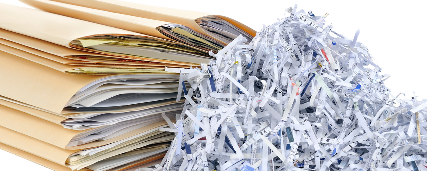 Paper shredding with folders