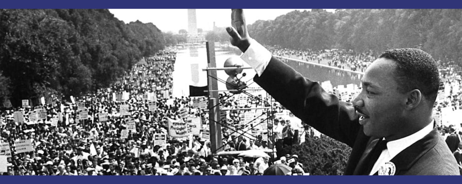 photograph of Martin Luther King, Jr. giving a speech in Washington DC