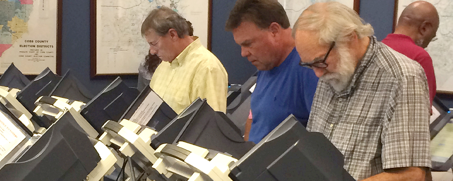 picture of voters at the main precinct