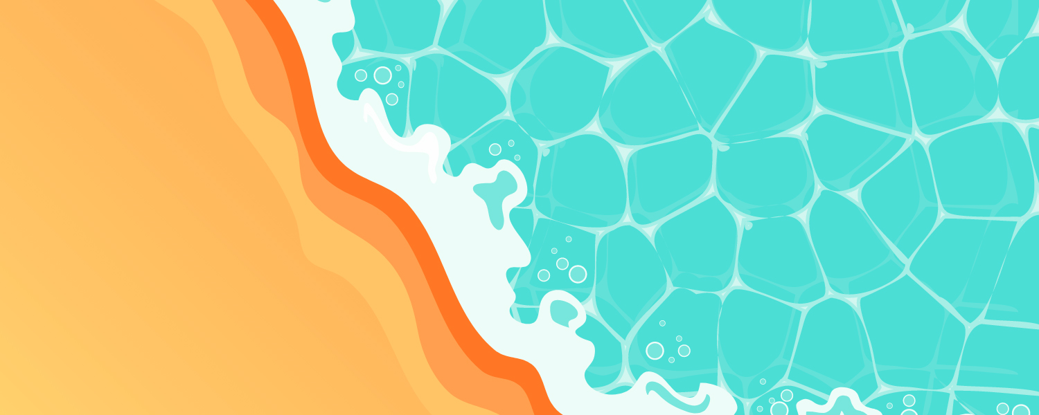 graphic of ocean water crashing on a sandy beach