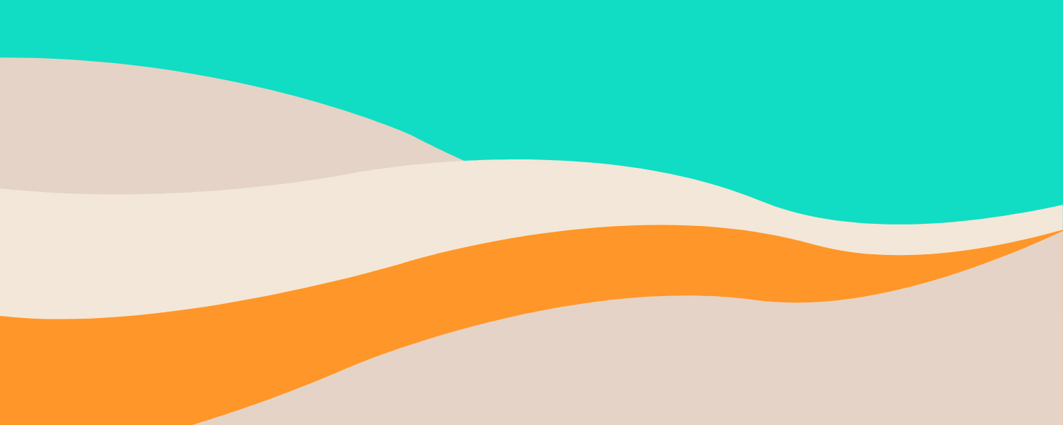 organic waves of teal, cream, and orange