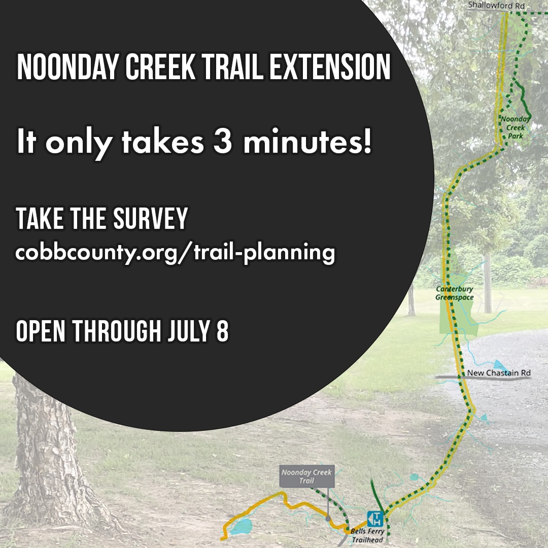 Graphic about the Noonday Creek Trail Extension Survey