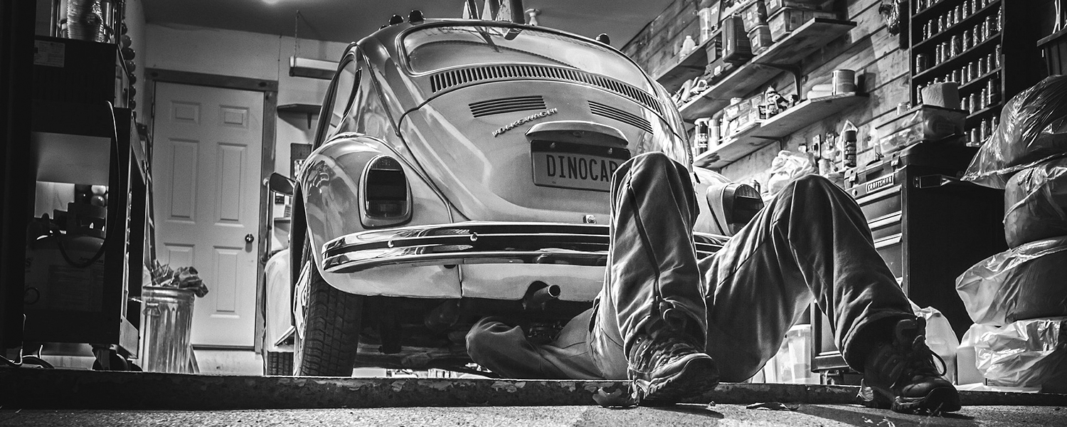 Man working on Volkswagen