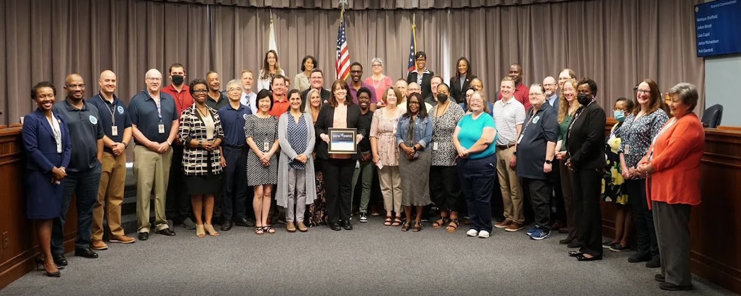 Information Services department staff at the Board of Commissioners meeting Aug. 9, 2022 is recognized