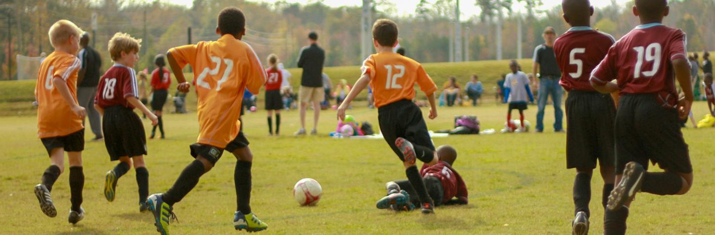 Kids playing soccer