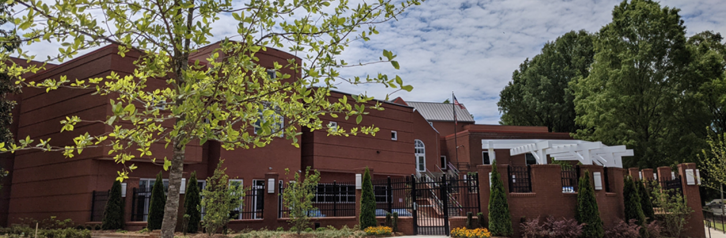exterior photo of Switzer Library as seen from Alexander Street and Roswell Street
